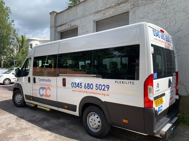 a minibus parked on a dry sunny day