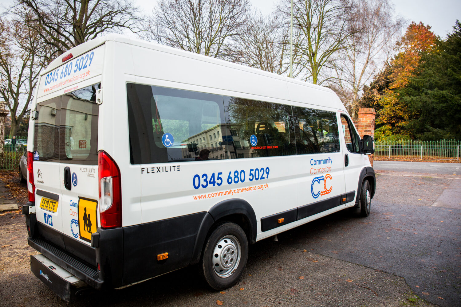 a liveried wheelchair accessible minibus